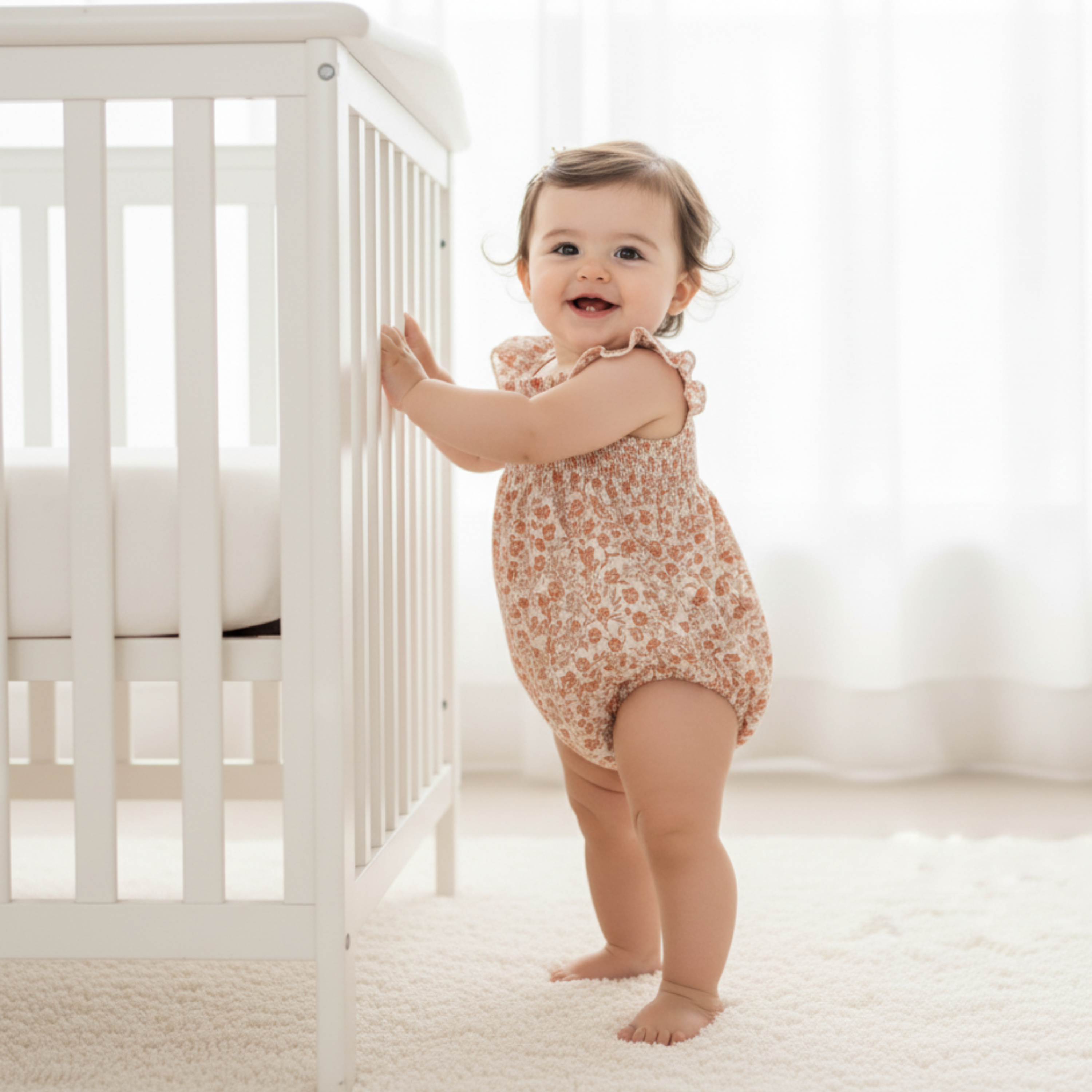 Organic Ruffle Sleeve Bubble Romper - Sienna - Aaria Tees Aaria Tees