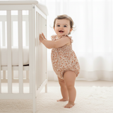 Organic Ruffle Sleeve Bubble Romper - Sienna - Aaria Tees Aaria Tees