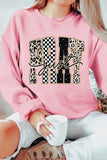 Pink Just PRAY Unique Letter Graphic Round Neck Pullover Sweatshirt Aaria Tees