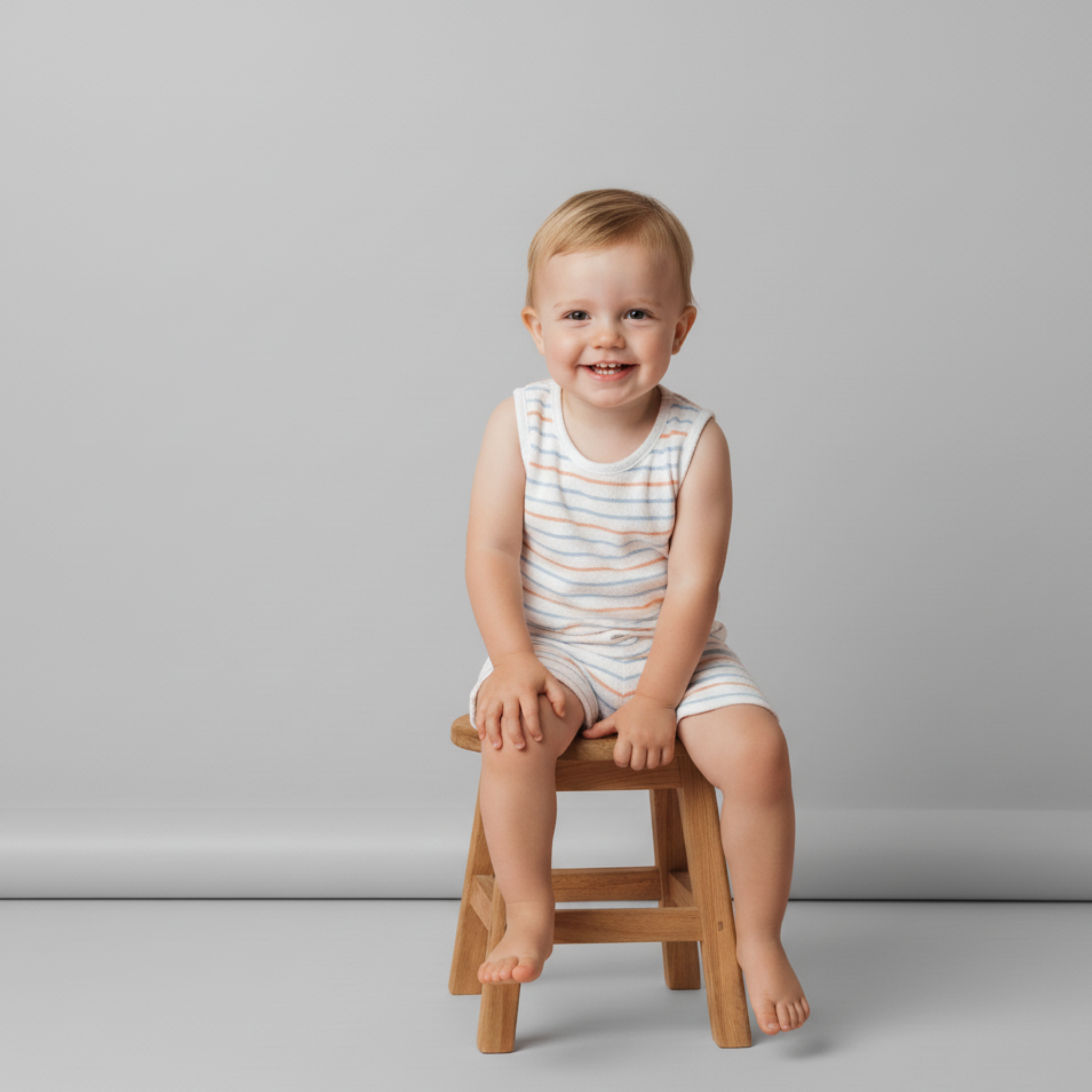 Organic Sleeveless Tee & Shorts Set - Cabana Stripes - Aaria Tees Aaria Tees