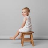 Organic Sleeveless Tee & Shorts Set - Cabana Stripes - Aaria Tees Aaria Tees