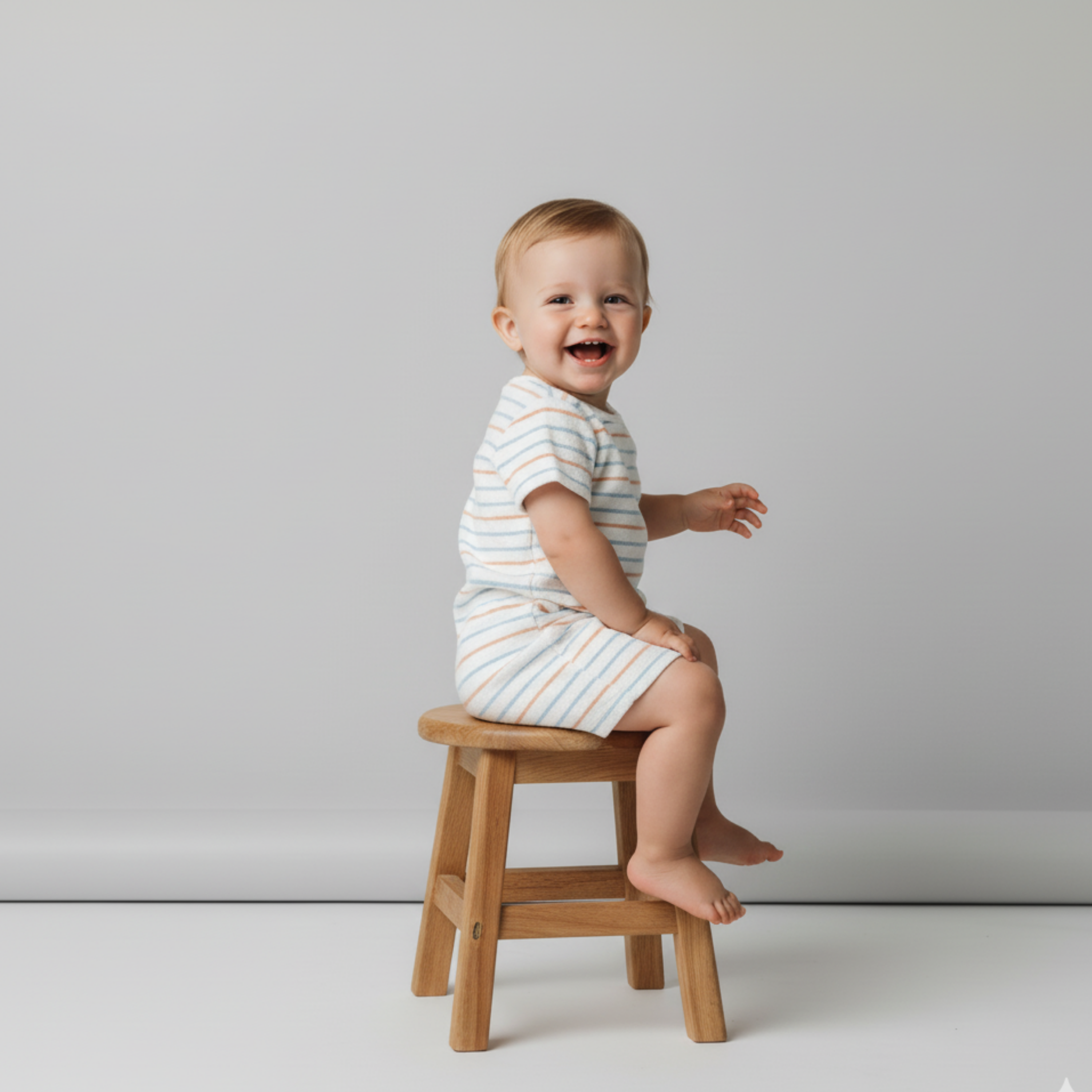 Organic Short Romper - Cabana Stripes - Aaria Tees Aaria Tees