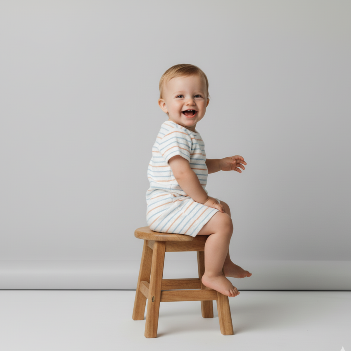 Organic Short Romper - Cabana Stripes - Aaria Tees