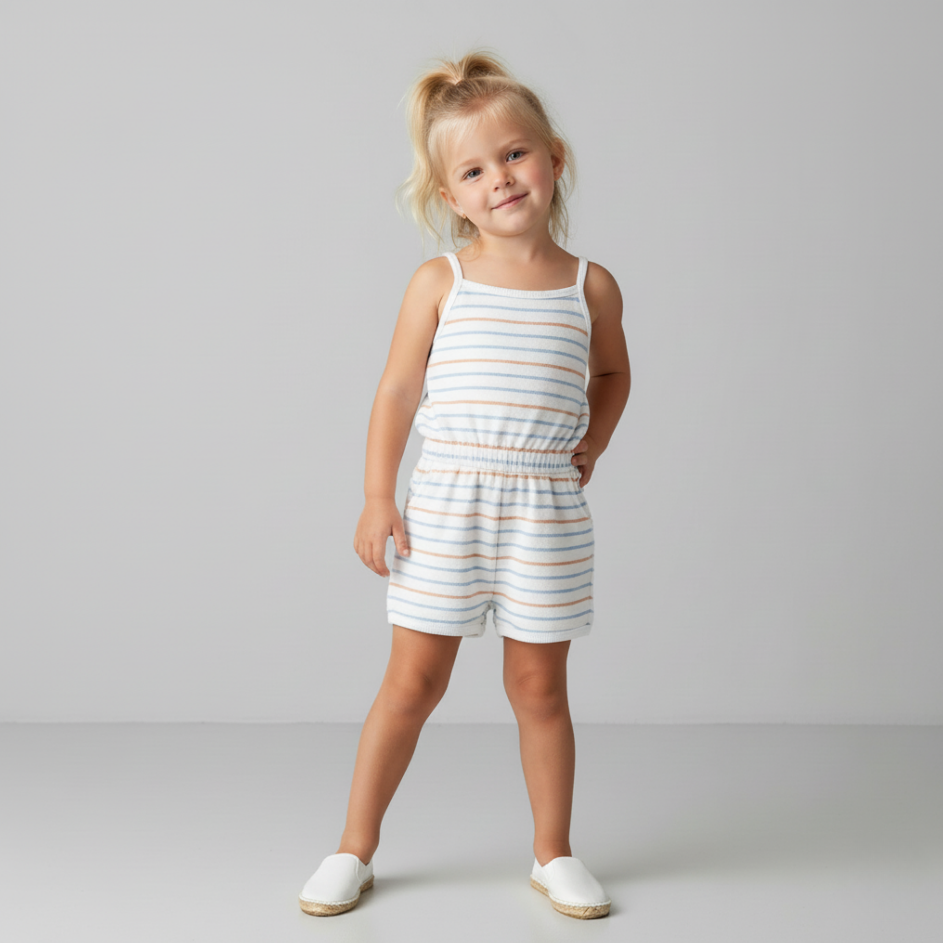 Organic Tank Romper - Cabana Stripes - Aaria Tees Aaria Tees
