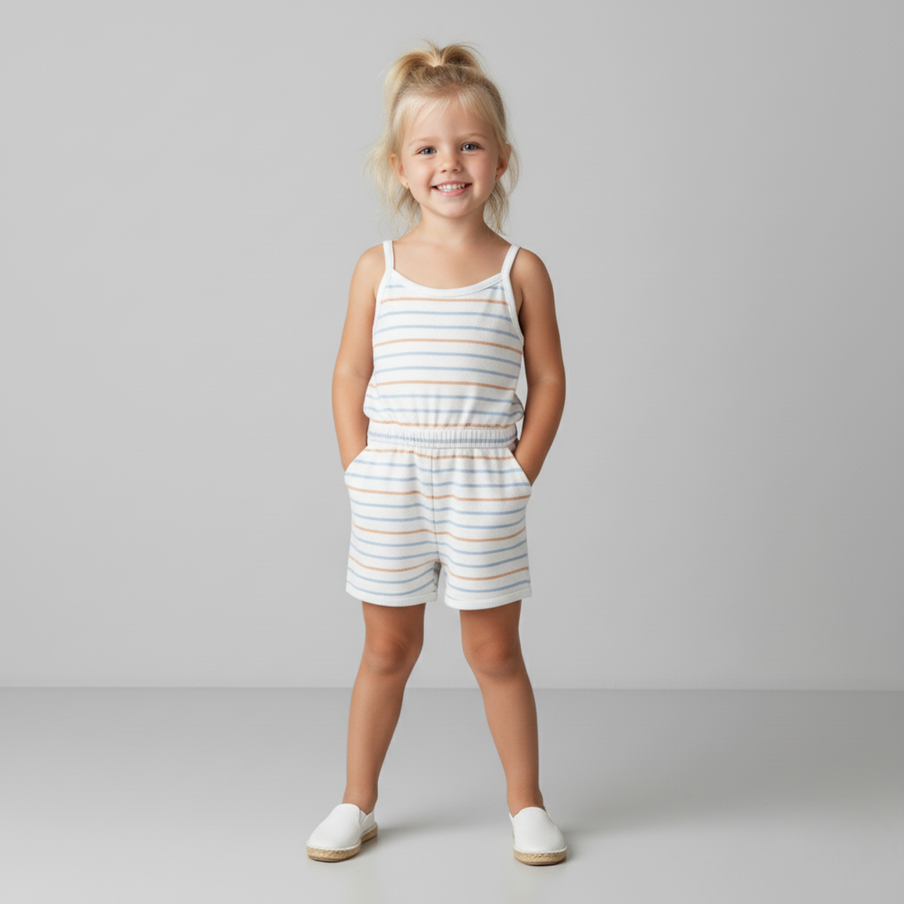 Organic Tank Romper - Cabana Stripes - Aaria Tees Aaria Tees