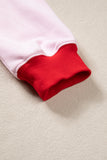 Pink Polka Dot Letter Graphic Colorblock Tunic Sweatshirt - Aaria Tees Aaria Tees
