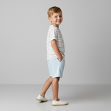 Organic Terry Tee & Shorts Set - Cabana Stripes - Aaria Tees Aaria Tees