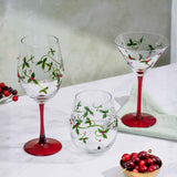 Christmas Holly Stemless Wine Glasses Aaria Tees