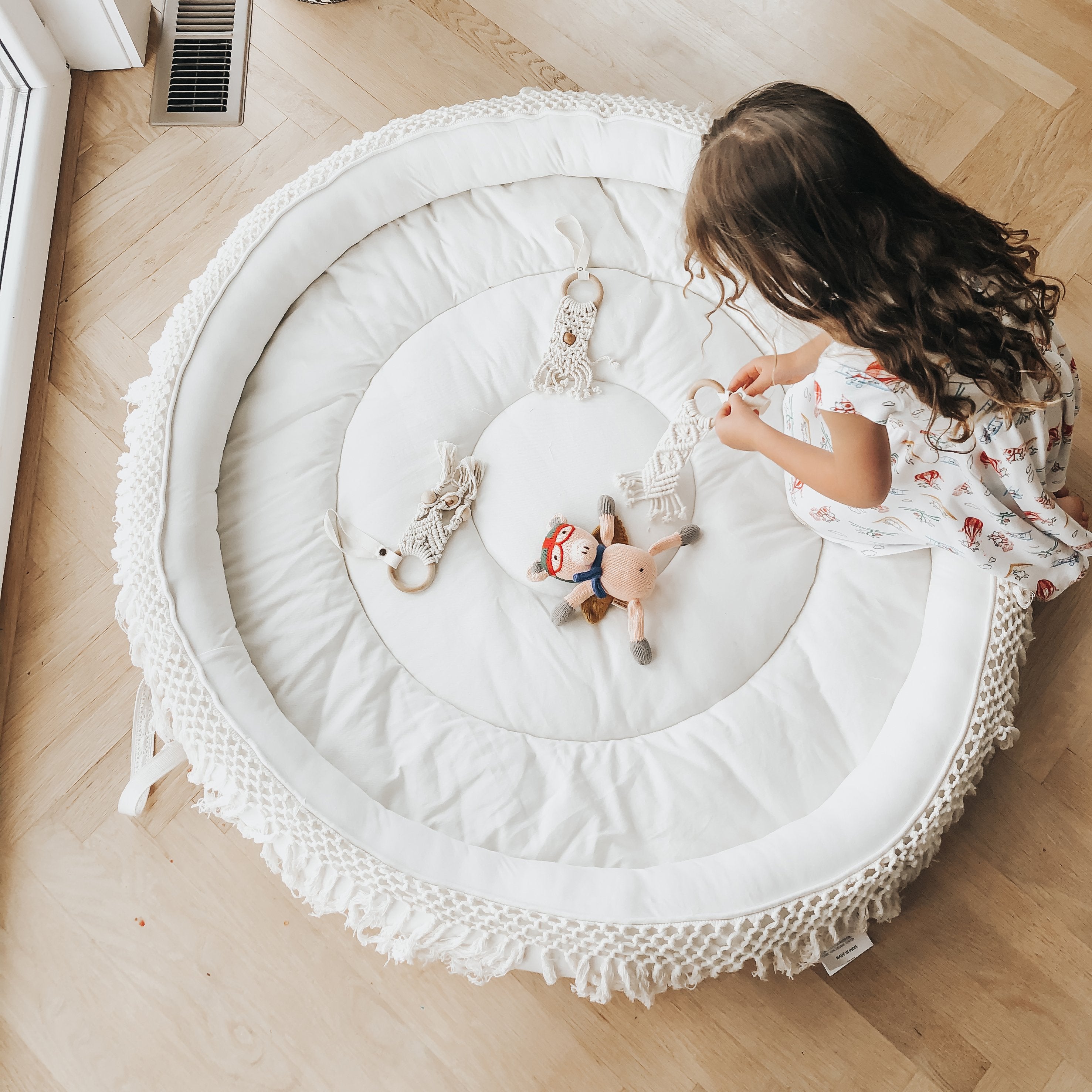 Macrame Round Play Mat - Aaria Tees Aaria Tees
