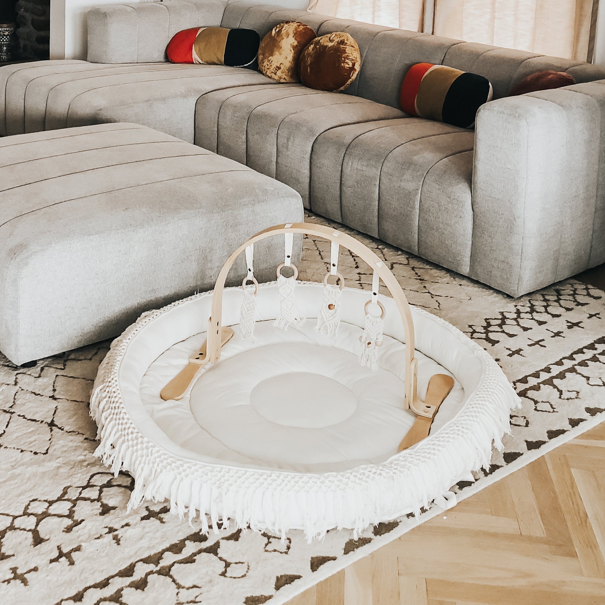 Macrame Organic Round Play Mat - Aaria Tees Aaria Tees