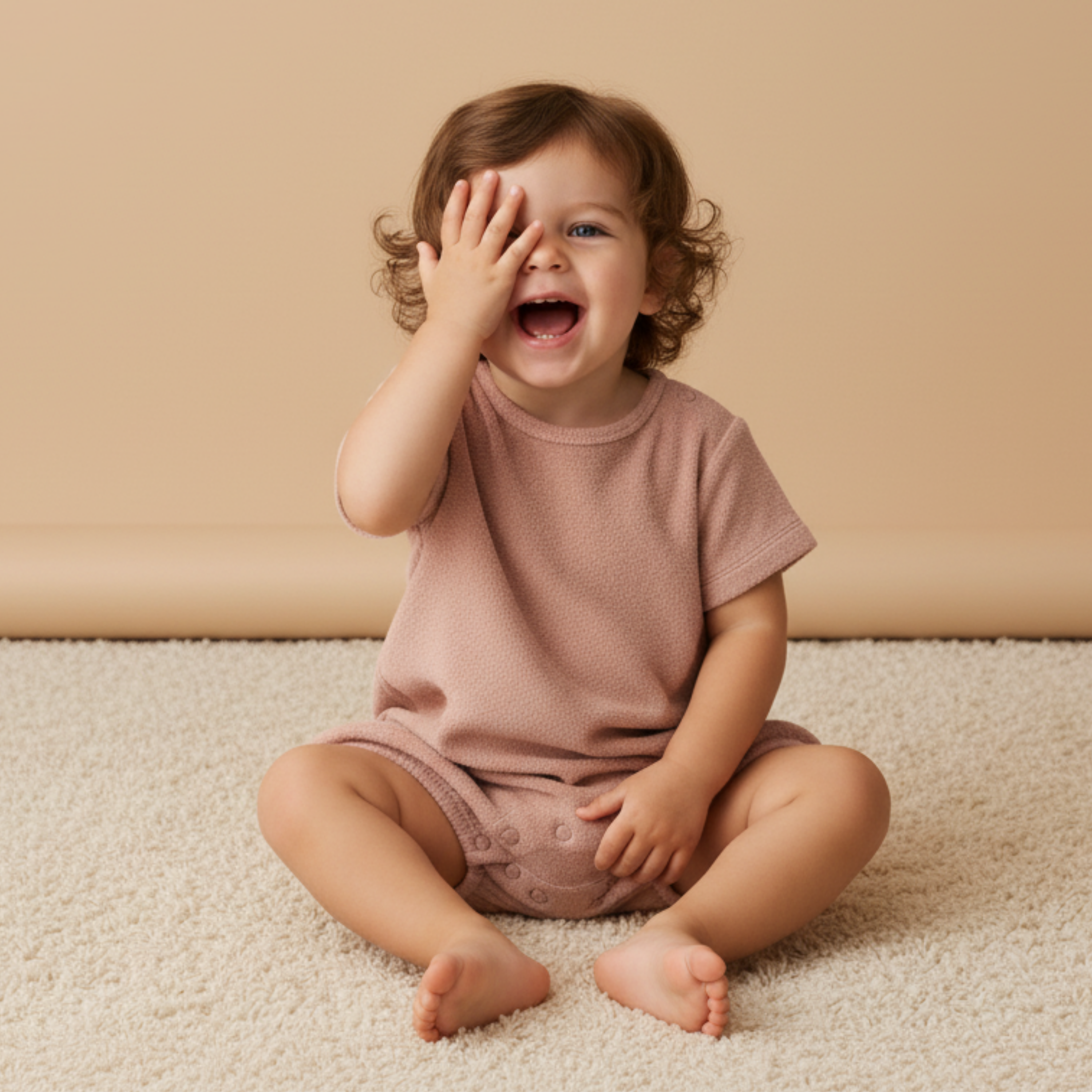 Organic Short Romper - Clay - Aaria Tees Aaria Tees