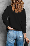 Black Rhinestone LOVE Clover Graphic St Patricks Pullover Sweatshirt Aaria Tees