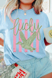 Light Blue Lucky Duck Print Casual Round Neck T Shirt - Aaria Tees Aaria Tees
