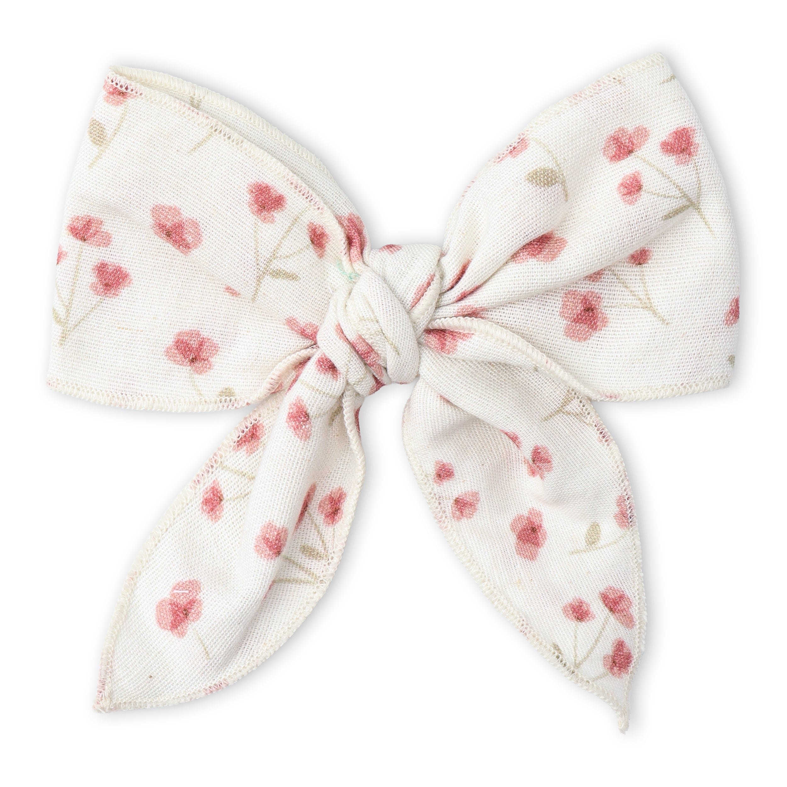 Organic Hair Bow Clip - Pink  Bloom - Aaria Tees Aaria Tees