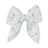 Organic Hair Bow Clip - Blue Vines - Aaria Tees Aaria Tees