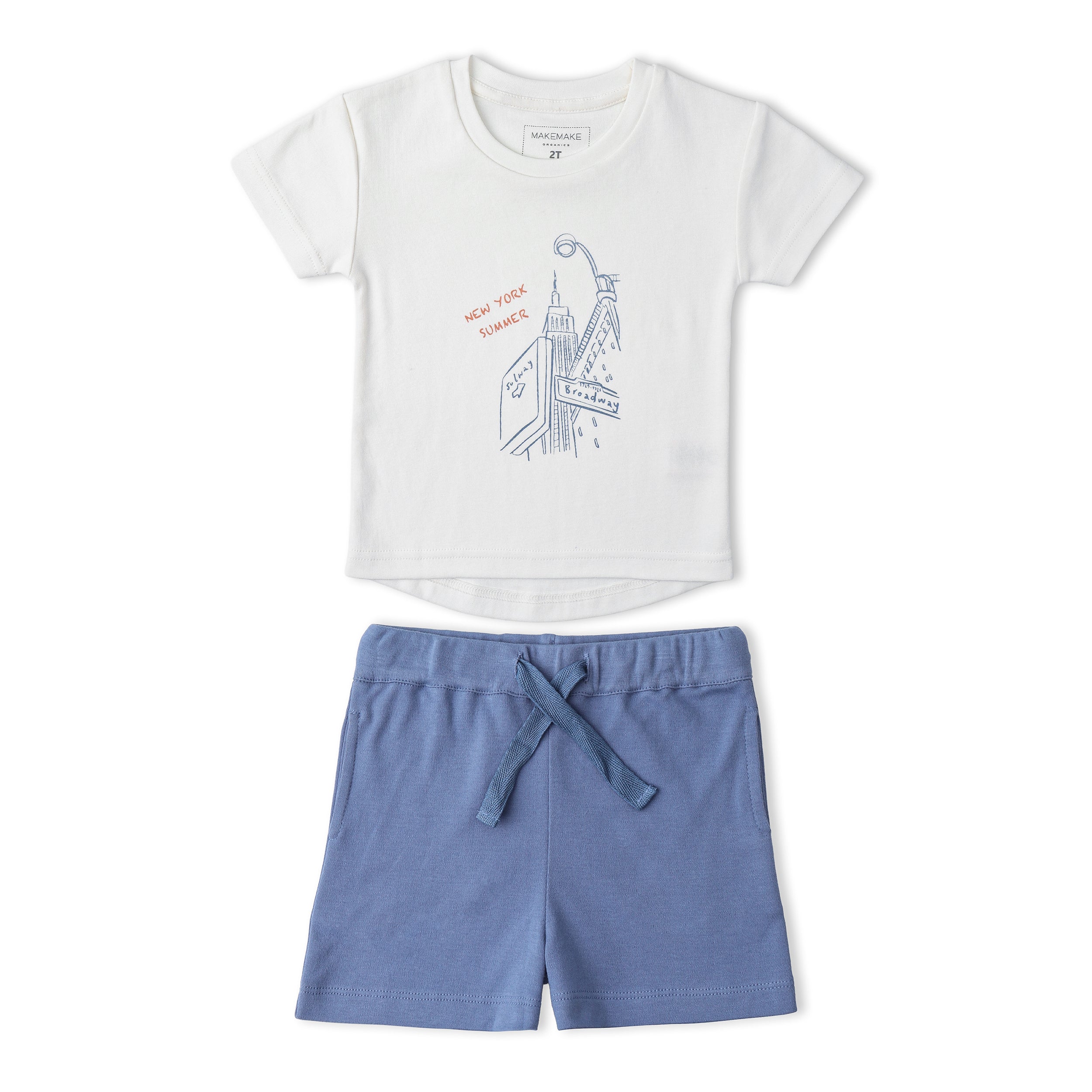 Organic Graphic Tee & Shorts Set - New York - Aaria Tees Aaria Tees
