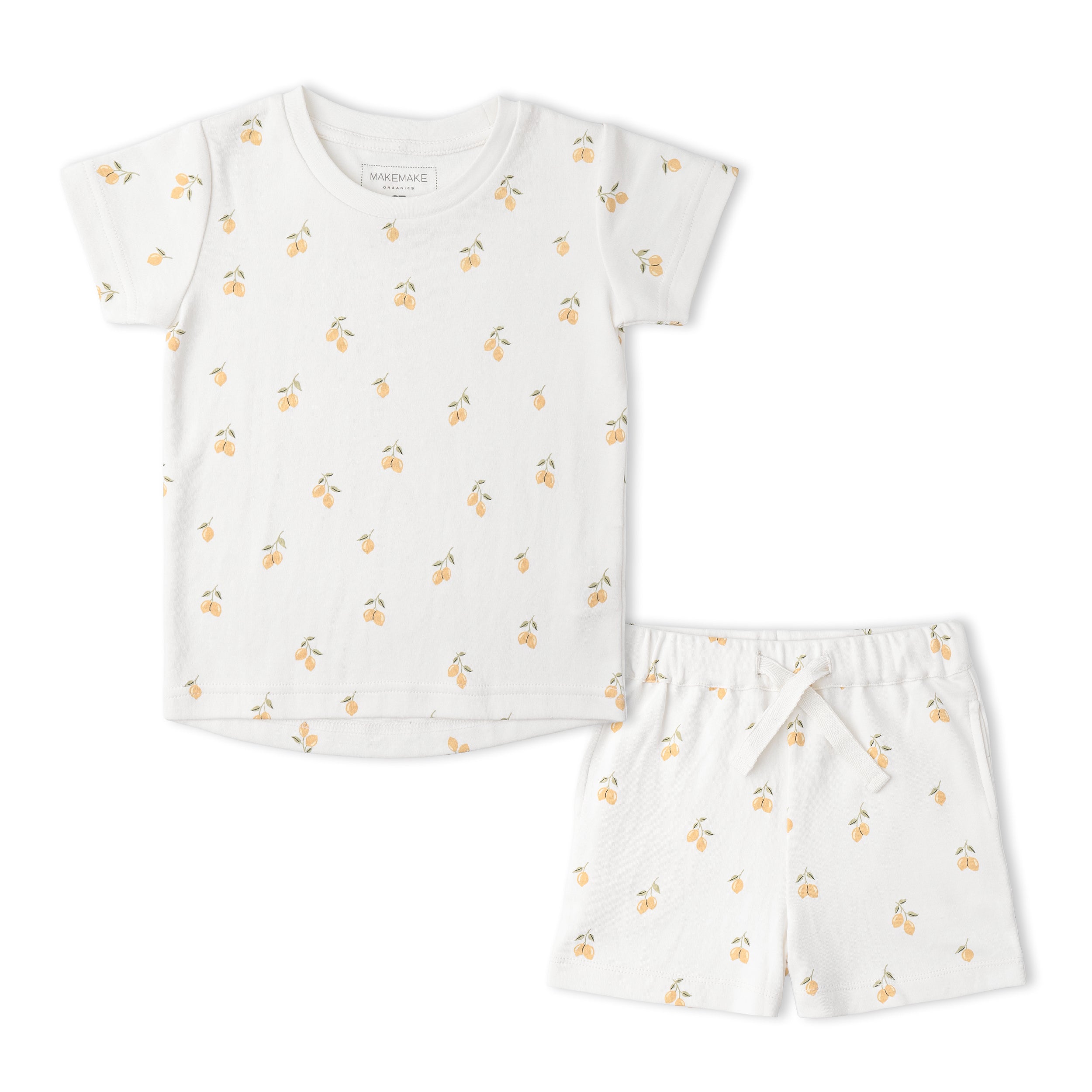 Organic Tee & Shorts Set - Lemons - Aaria Tees Aaria Tees