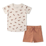 Organic Tee & Shorts Set - Horses - Aaria Tees Aaria Tees