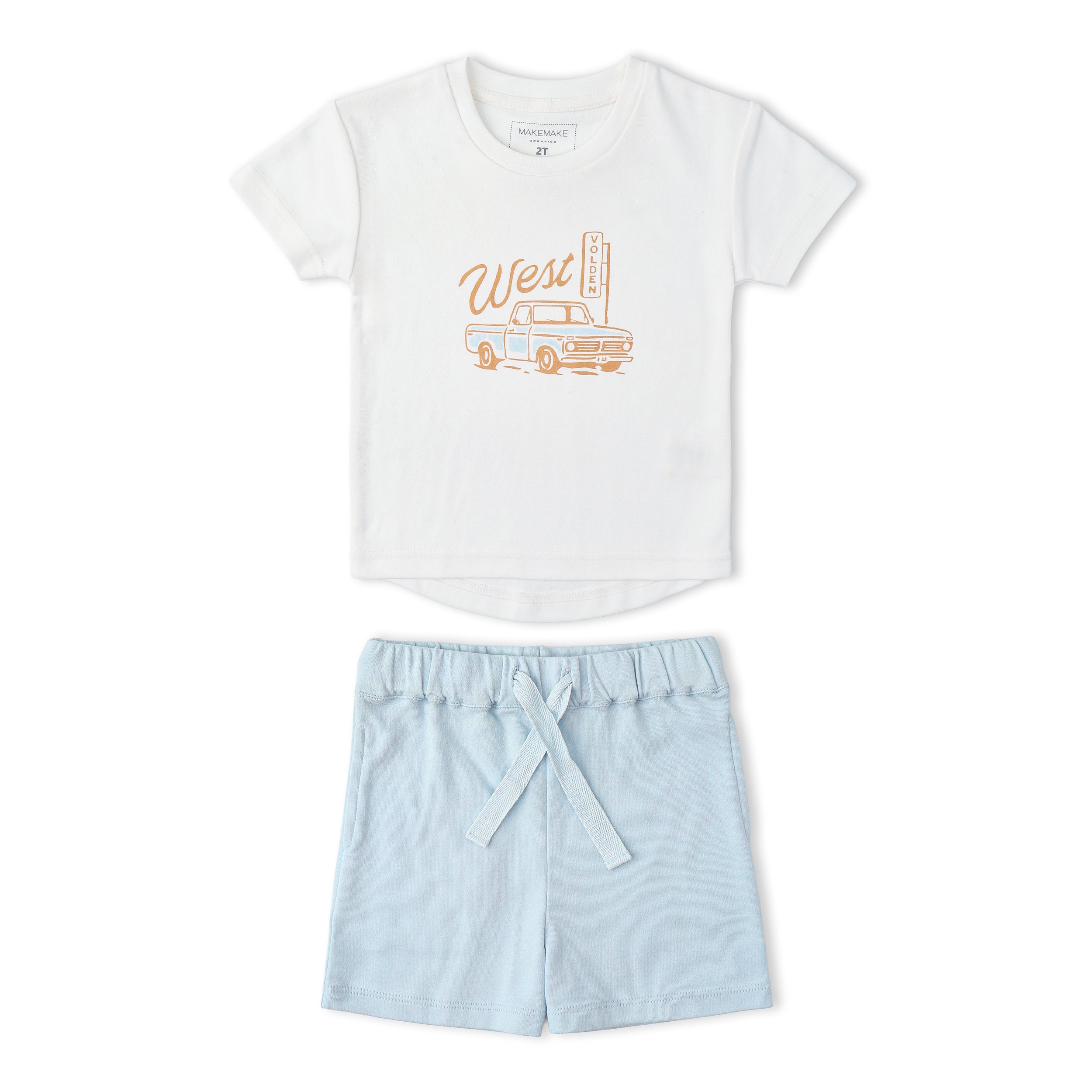 Organic Graphic Tee & Shorts Set - Wild West - Aaria Tees Aaria Tees
