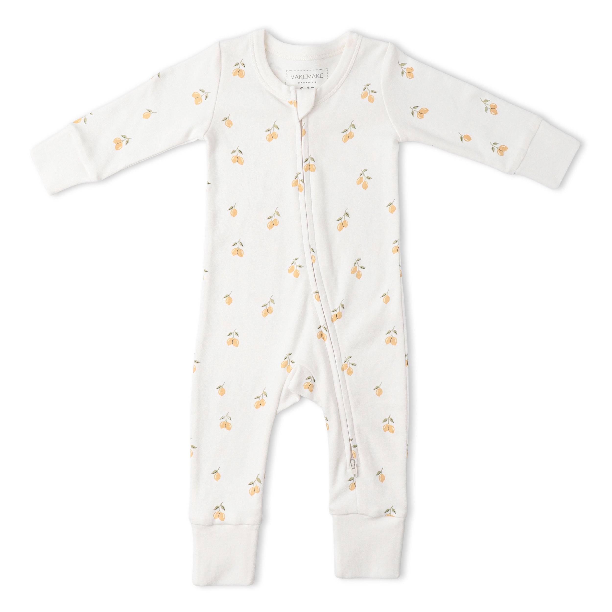 Organic 2-Way Zip Romper - Lemons - Aaria Tees Aaria Tees