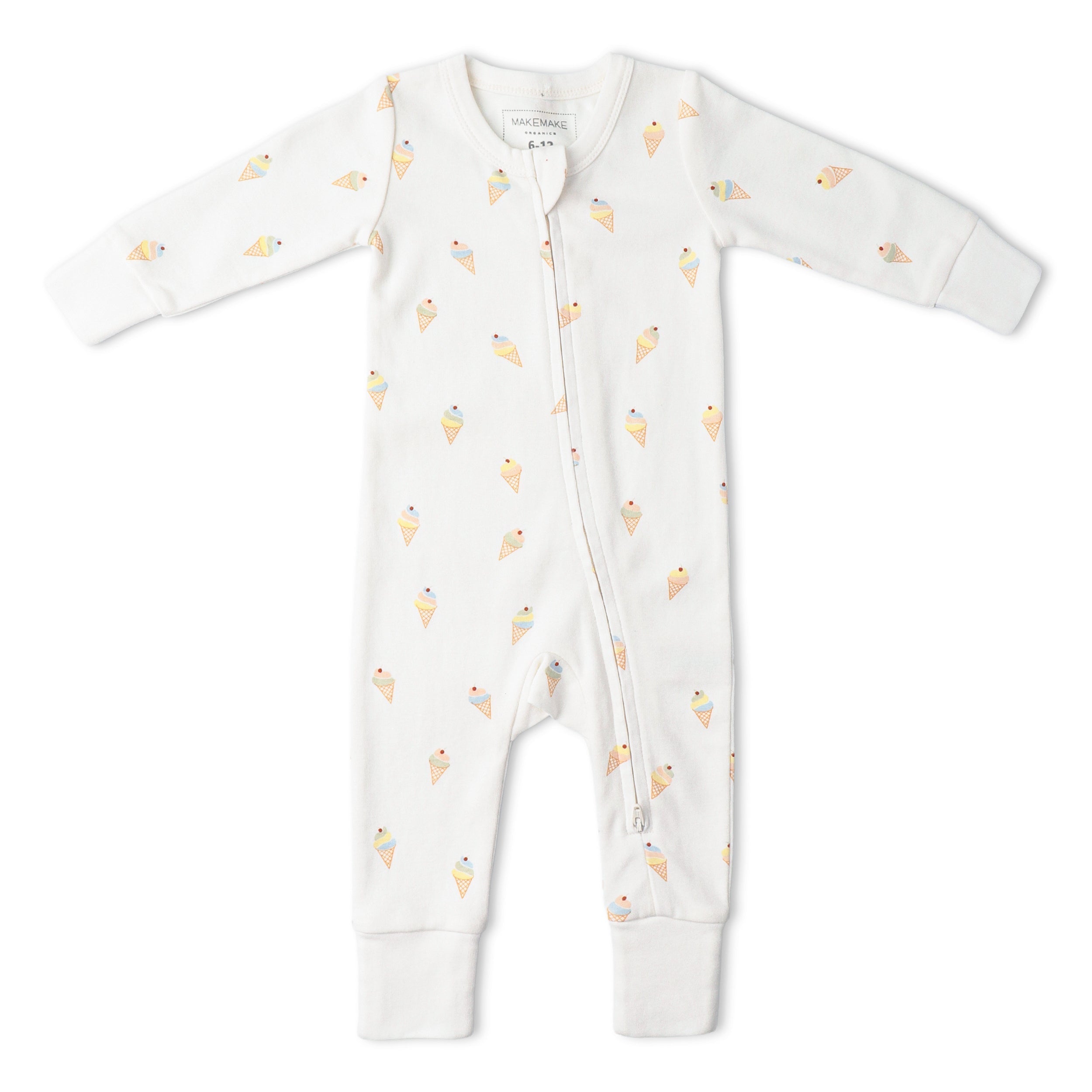 Organic 2-Way Zip Romper - Ice Cream - Aaria Tees Aaria Tees