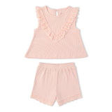 Organic Ruffle Top & Shorts Set - Blush - Aaria Tees Aaria Tees