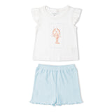 Organic Sleeveless Flutter Top & Shorts Set - Lobster - Aaria Tees Aaria Tees