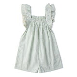 Organic Flutter Jumpsuit - Basil Stripes - Aaria Tees Aaria Tees