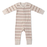Organic 2-Way Zip Romper - Terra Stripes - Aaria Tees Aaria Tees