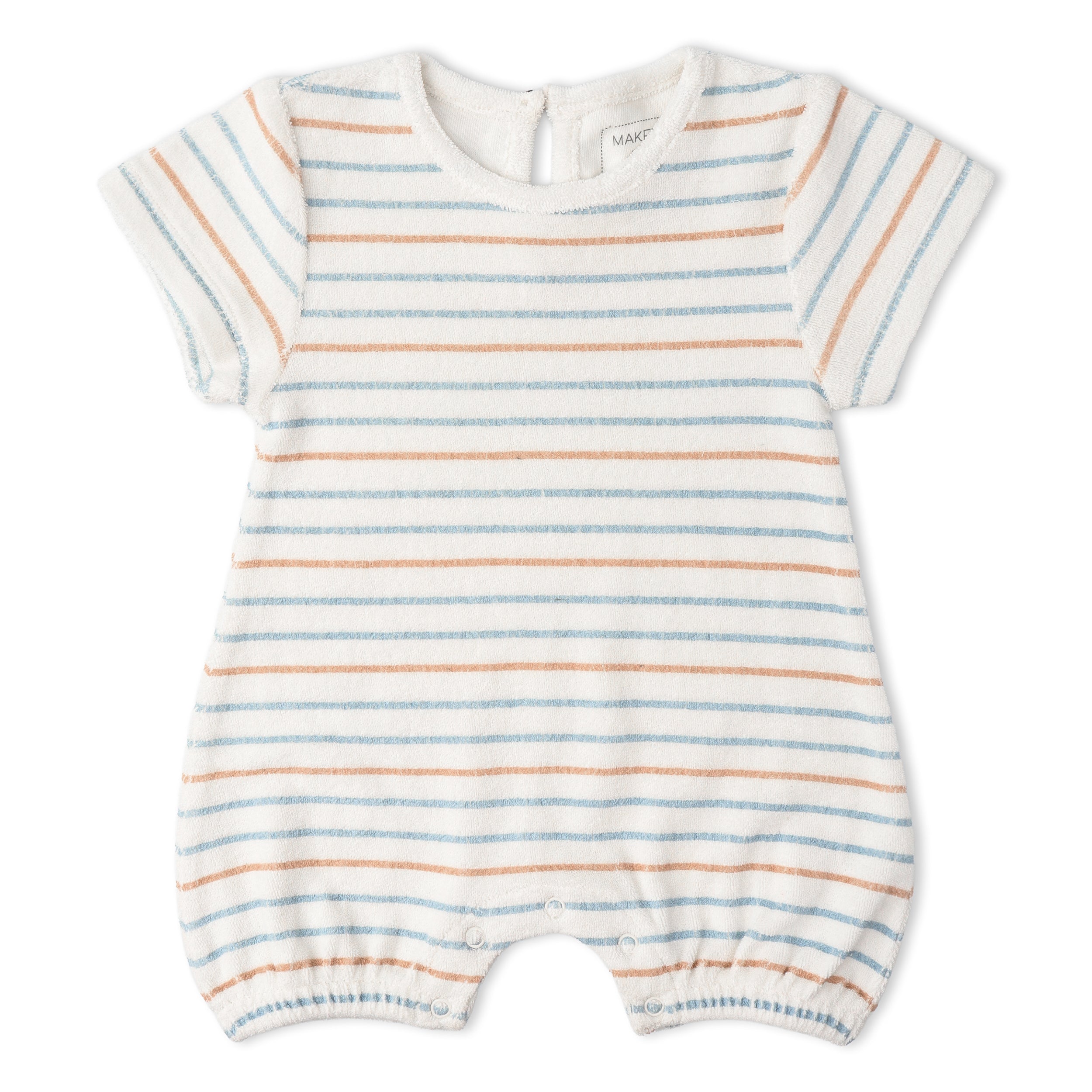 Organic Short Romper - Cabana Stripes - Aaria Tees Aaria Tees