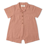 Organic Collared Romper - Clay - Aaria Tees Aaria Tees