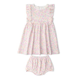 Organic Flutter Dress - Peony - Aaria Tees Aaria Tees