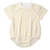 Organic Short Sleeve Bubble Romper - Dotty Gingham - Aaria Tees Aaria Tees