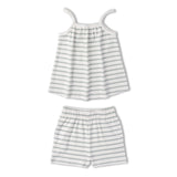 Organic Tank Top & Shorts Set - Fog Stripes - Aaria Tees Aaria Tees