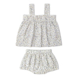 Organic Scalloped Top & Bloomers Set - Tulle Floral - Aaria Tees Aaria Tees