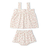 Organic Scalloped Top & Bloomers Set - Pink  Bloom - Aaria Tees Aaria Tees