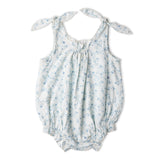 Organic Tie Shoulder Bubble Romper - Ivy Floral - Aaria Tees Aaria Tees