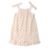 Organic Ruffle Jumpsuit - Pop Floral - Aaria Tees Aaria Tees