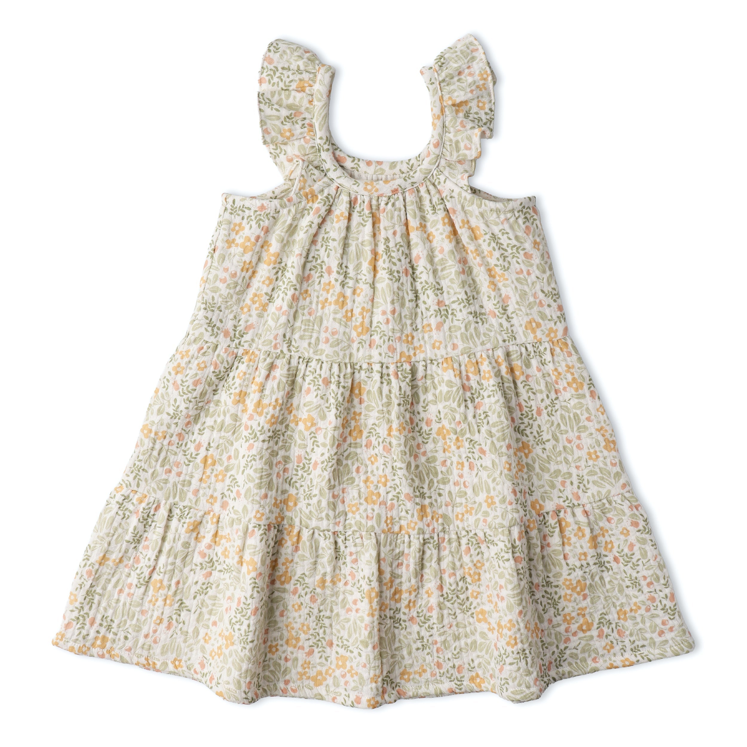 Organic Ruffle Tiered Dress - Bloomfield - Aaria Tees Aaria Tees