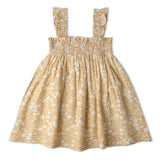 Organic Smocked Sundress - Yellow Blossom - Aaria Tees Aaria Tees
