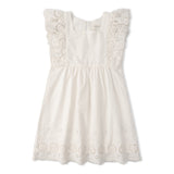 Organic Eyelet Flutter Dress - Ivory Eyelet - Aaria Tees Aaria Tees