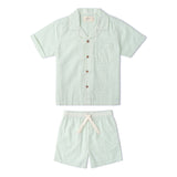 Organic Shirt & Shorts Set - Basil Stripes - Aaria Tees Aaria Tees