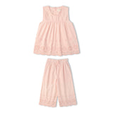 Organic Eyelet Top And Pant Set - Blush Eyelet - Aaria Tees Aaria Tees