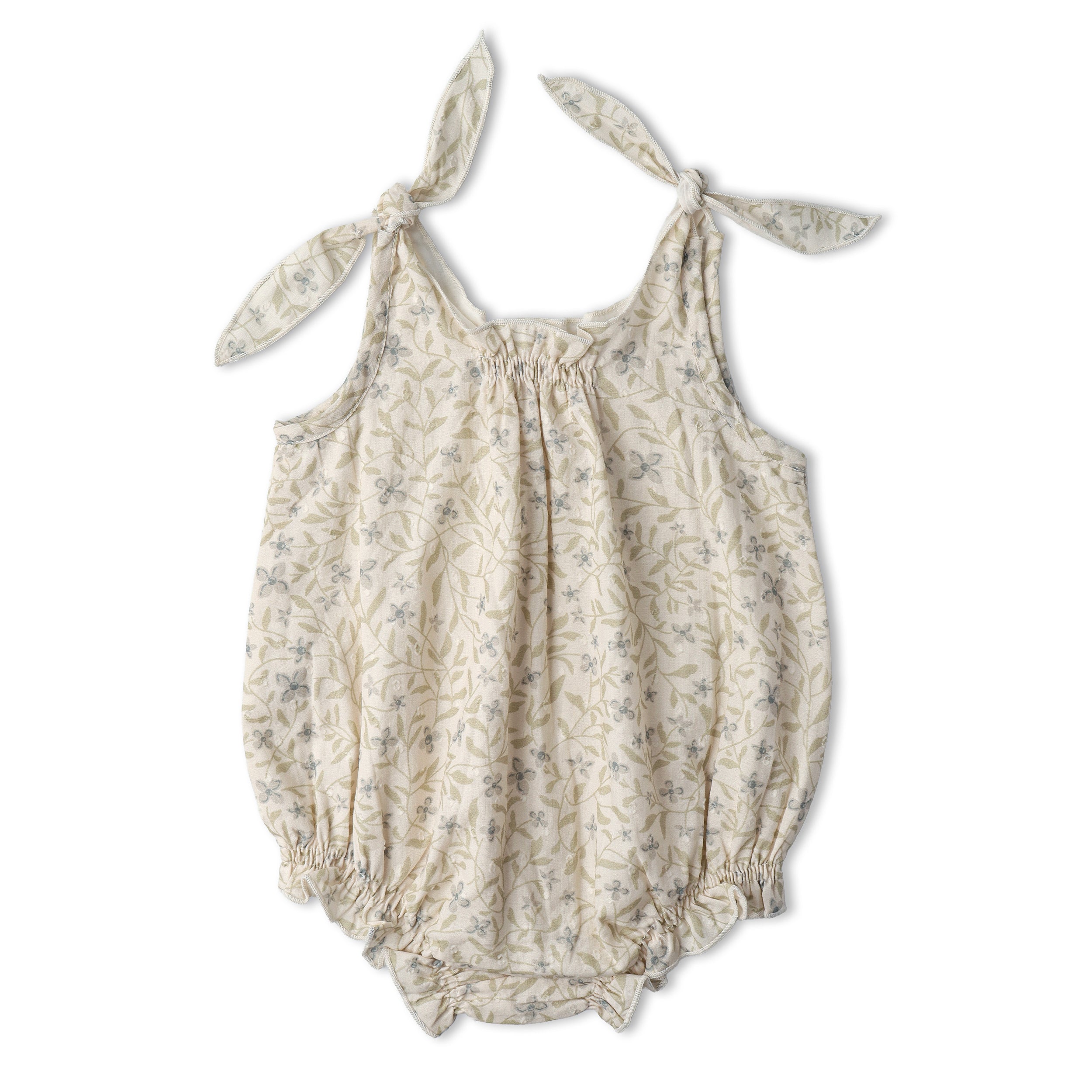 Organic Tie Shoulder Bubble Romper - Bluebelle - Aaria Tees Aaria Tees