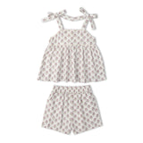 Organic Tie Up Top & Shorts Set - Lavender - Aaria Tees Aaria Tees