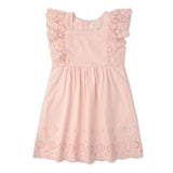 Organic Eyelet Flutter Dress - Blush Eyelet - Aaria Tees Aaria Tees