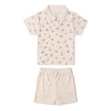 Organic Collar Tee & Shorts Set - Rodeo - Aaria Tees Aaria Tees