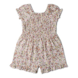 Organic Smocked Jumpsuit - Pastel Bloom - Aaria Tees Aaria Tees
