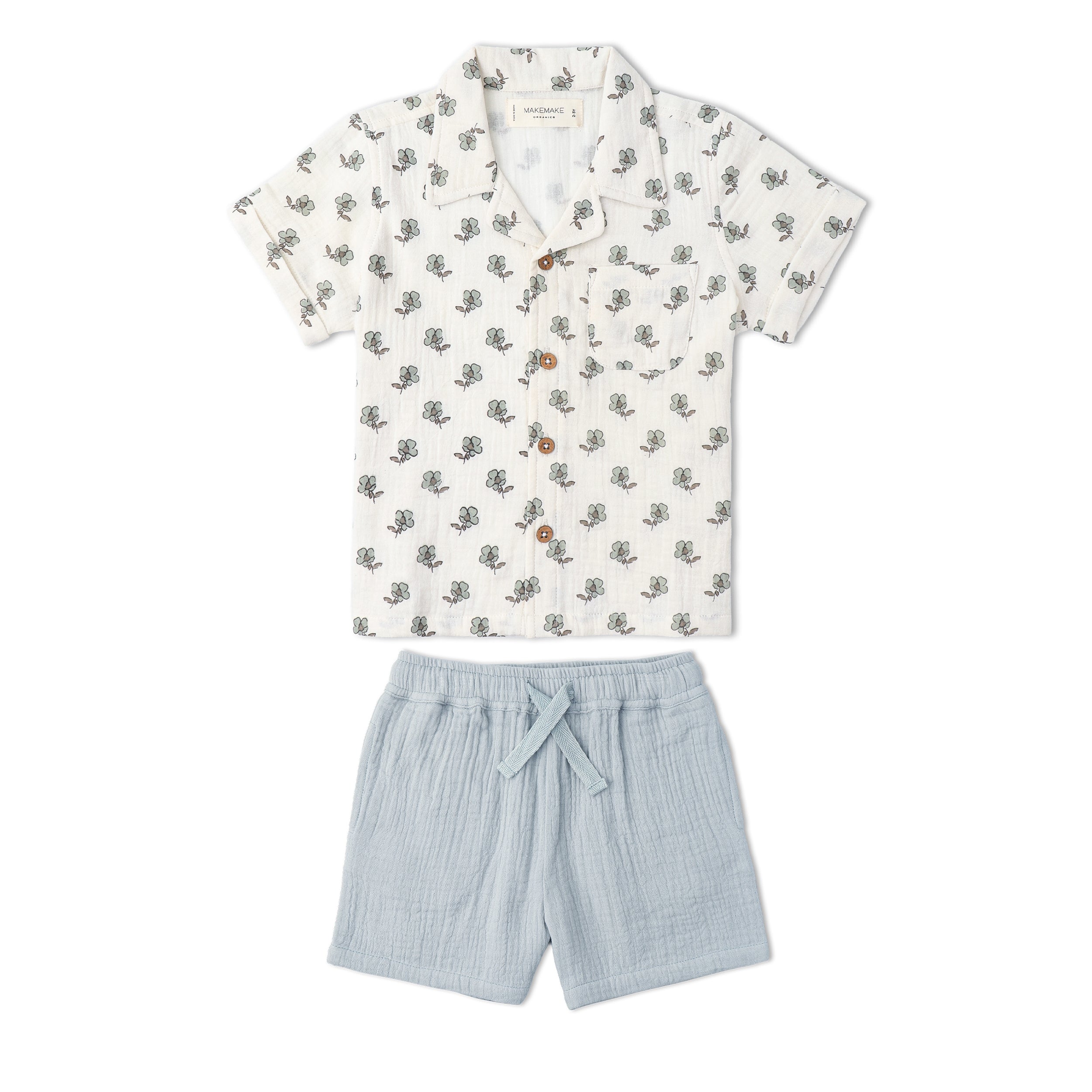 Organic Shirt & Shorts Set - Poppy - Aaria Tees Aaria Tees