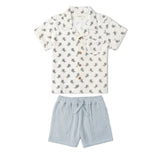 Organic Shirt & Shorts Set - Poppy - Aaria Tees Aaria Tees